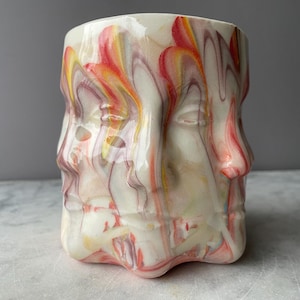8 Gesicht Blinking Cup, Marmorierter Regenbogen Bunt Porzellan Keramik Becher Zoetrope Animation Vessel