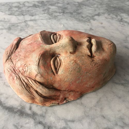Shops Ceramic Wall Art Mask of Venus Sculpture Face With Mud Crack Texture