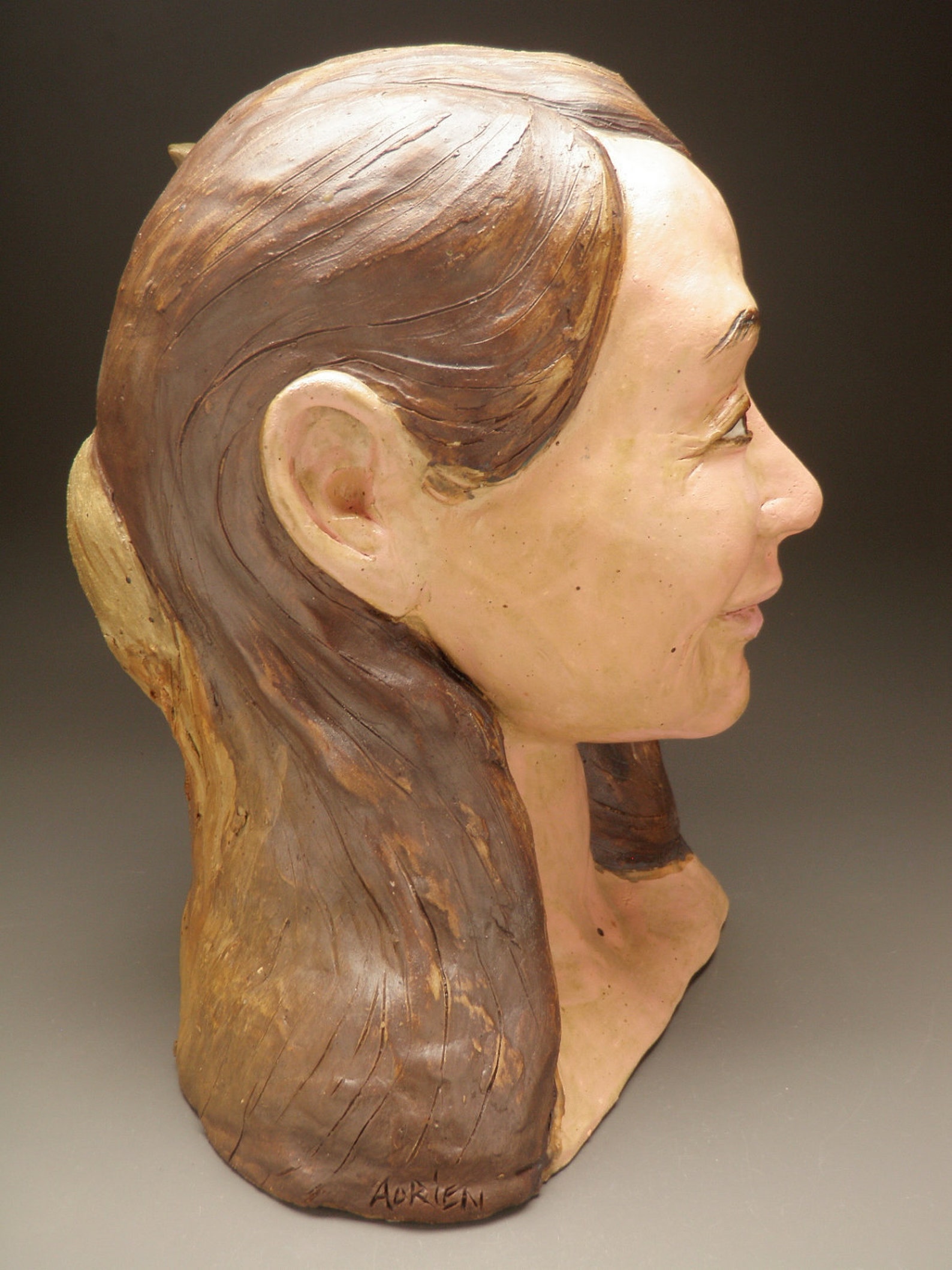 Ceramic Bust Sculpture Head Figure Art Animal Narrative Etsy