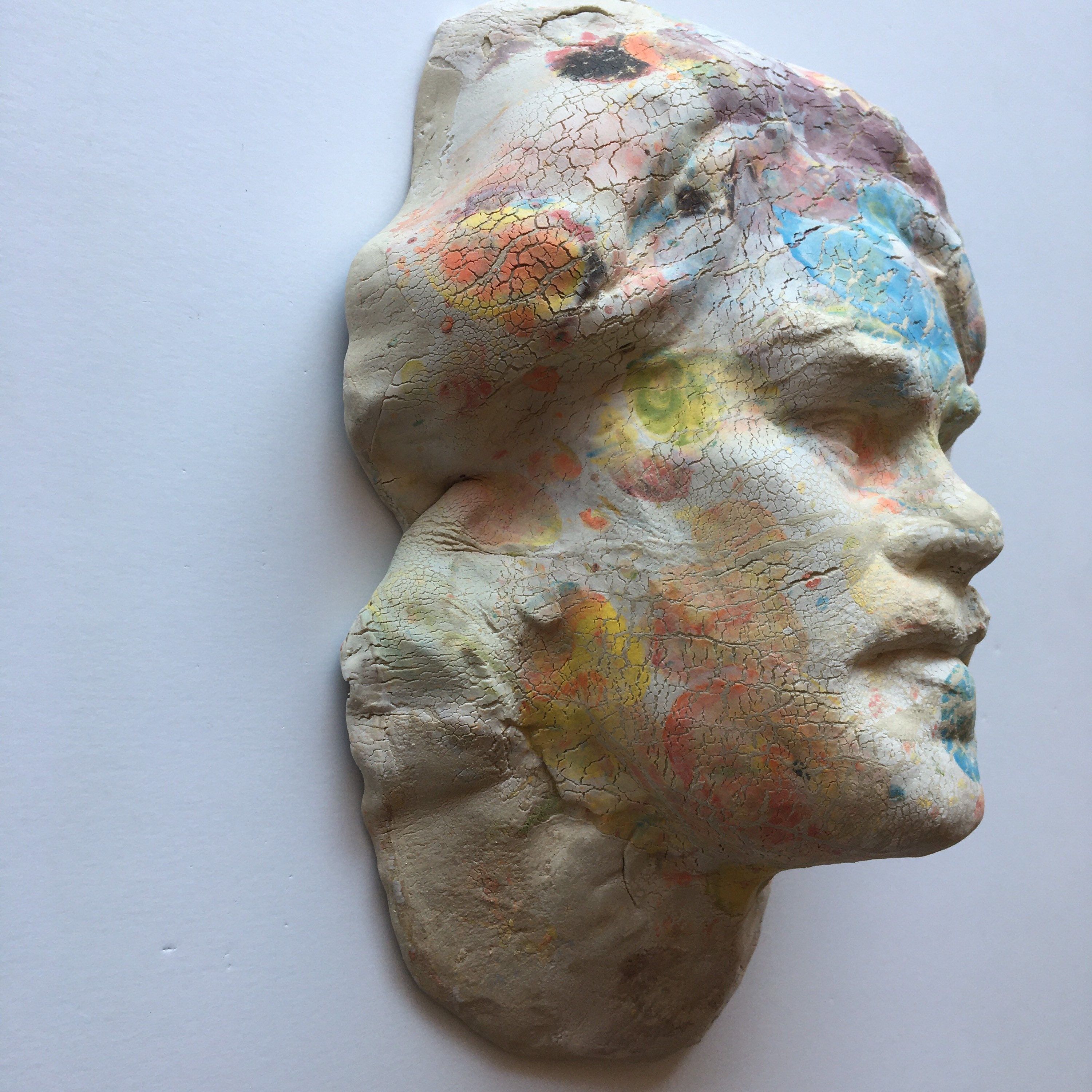 Wall Hanging Sculpture Ceramic Art Self Portrait Face of a Etsy