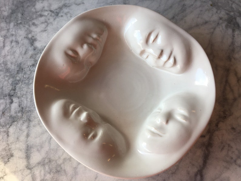 Made to Order Four Faces Bowl Wall Hanging Platter Ceramic Etsy