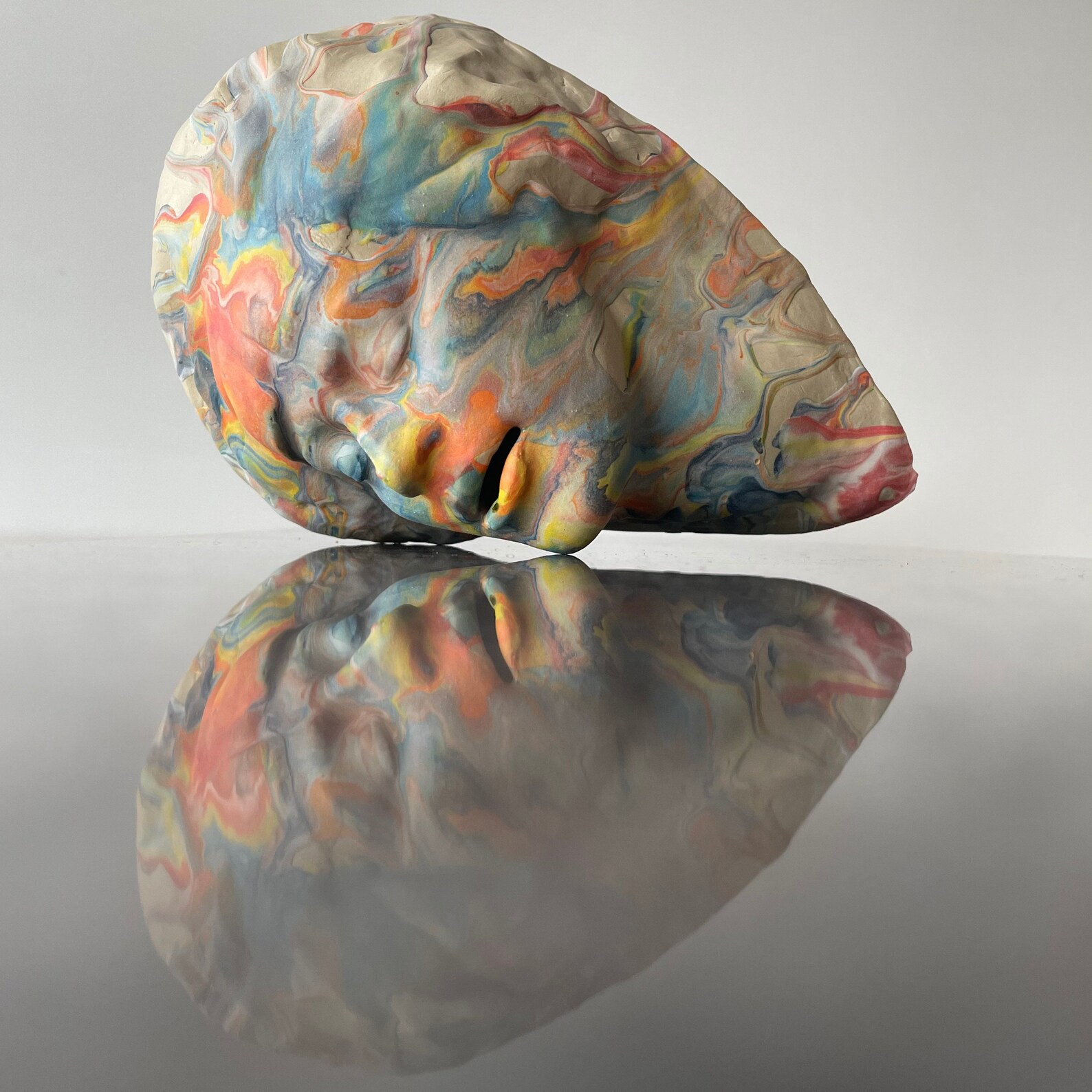 Ceramic Head Sculpture Wall Hanging Portrait of a Woman Etsy