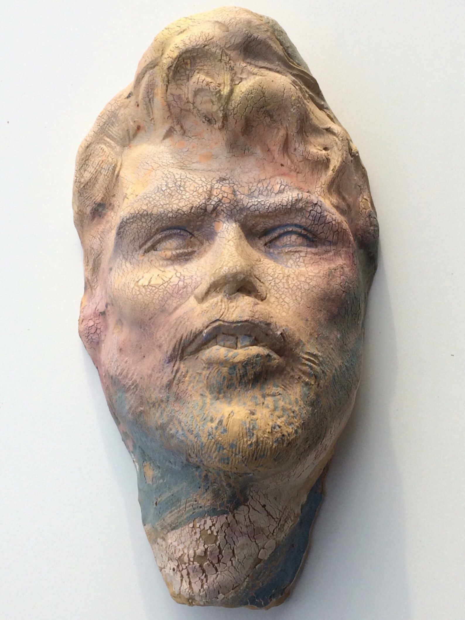 Wall Hanging Sculpture Ceramic Art Portrait Face of a Man Etsy