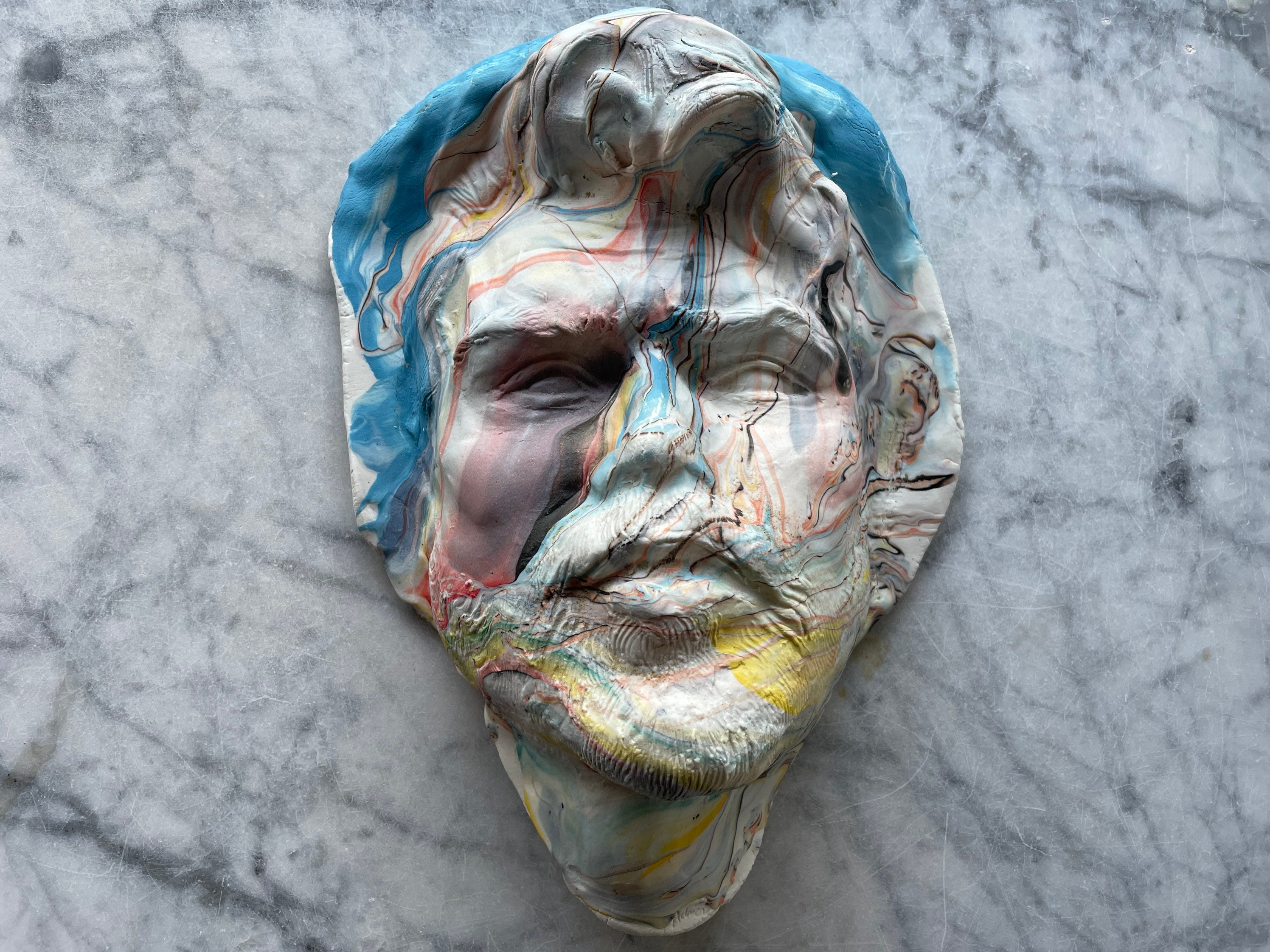 Wall hanging sculpture ceramic art self portrait face of a Etsy