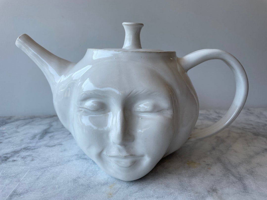 Face Teapot Serving Sculpture Ceramic Head Dreaming in Bliss Etsy