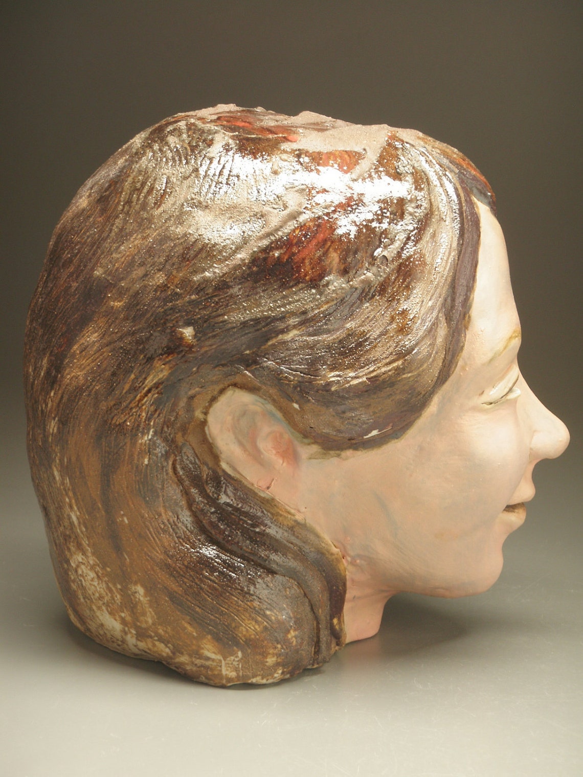 Ceramic Head Sculpture Smiling Feels Better Imaginary Etsy