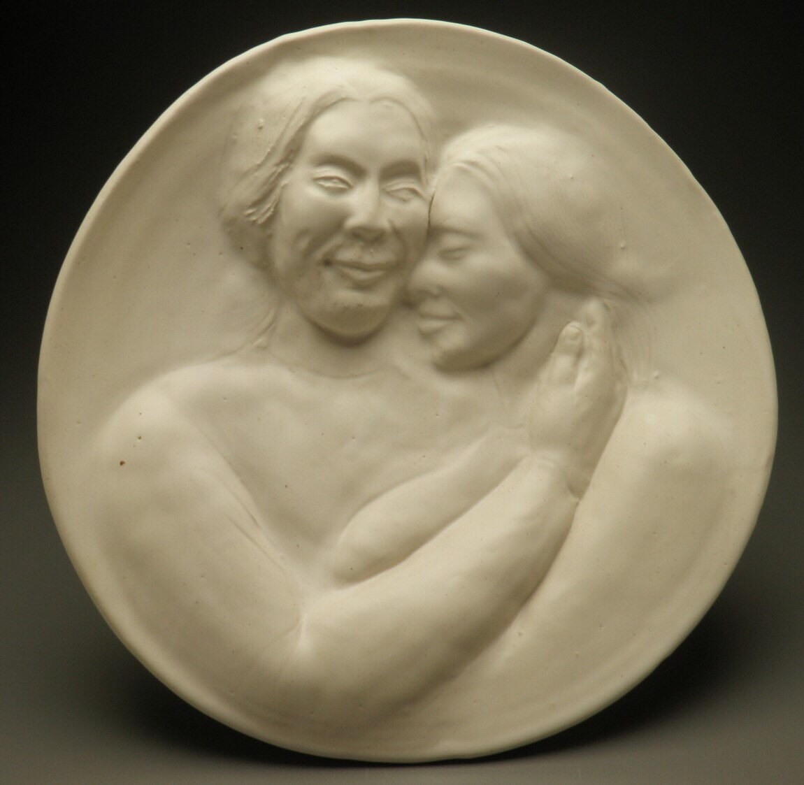 Ceramic Wall Art Platter Lovers Embrace Tender Love and Care Etsy