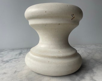 Pedestal vase pottery vessel, wheel thrown classical sculpture display base cup mug glazed white handmade