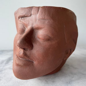 Face cup wild clay art ceramics vessel yunomi teacup mug sculpture bust portrait head