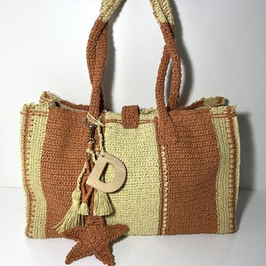 Bolsa de crochet personalizada, bolsa de playa con letras personalizadas, bolsa de verano grande hecha a mano, bolso de hombro ecológico de hilo de papel.