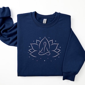 Lotus Flower Sweatshirt, Cotton Sweater, Yoga Sweater, Yoga Gift, Meditation Shirt, Yoga T shirt, Yoga Instructor Gift, Spiritual Shirt