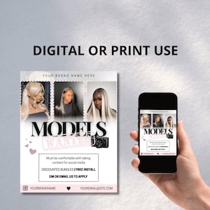 Hairstylist Models Wanted Flyer Template | DIY Hair Business Flyer ...