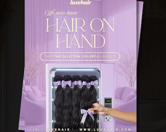Plantilla de volante de paquetes de cabello / Diseño de volante editable para vendedor de cabello / Publicación promocional de pelucas / Publicación de ofertas de cabello / Paquetes en existencia