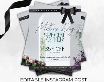 Editable Mother's Day Flyer | Beauty Business | Content For Instagram | Done For You | Lash Tech | Nail Tech | Hairstylists | Content Post