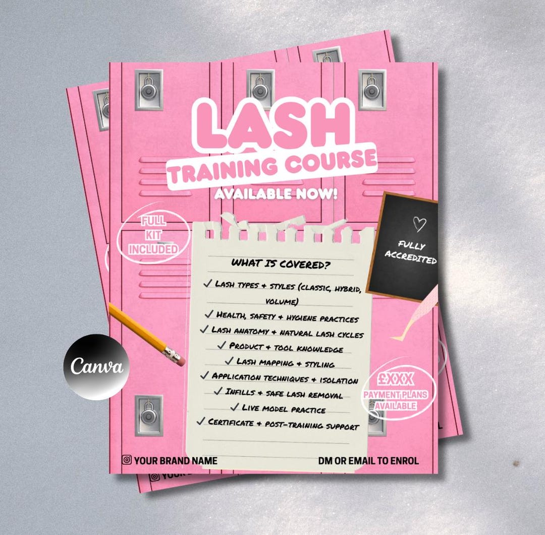 Lash Training Course Flyer Template | School Themed Editable Flyer ...