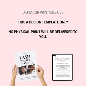 Editable lash training manual template for lash artists and beauty educators – fully customizable eyelash extension training guide for beginners and advanced students – perfect Canva template for lash technician courses, lash extension classes, esthetician training, and beauty business branding – includes sections for lash theory, client consultation, lash mapping, aftercare, and certification