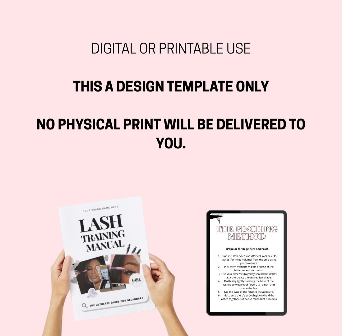 Editable Lash Training Course Manual Template | PLR Lash Course Guide ...