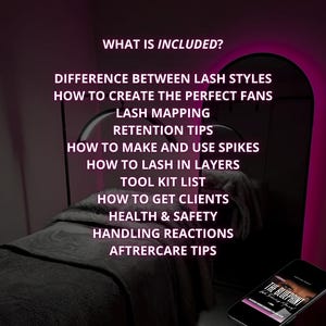 Elegant black and pink lash training manual eBook template designed for beauty professionals and lash artists. Features a modern, feminine layout with stylish fonts, organized sections for lash techniques, client care, and business tips. Fully editable and customizable for a polished, professional look.