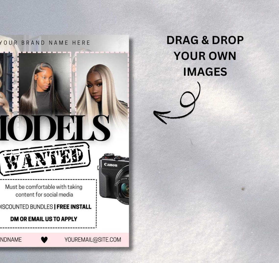Hairstylist Models Wanted Flyer Template | DIY Hair Business Flyer ...