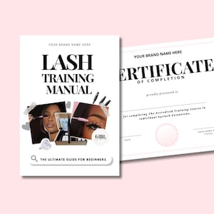 Editable Lash Training Course Manual Template | PLR Lash Course Guide | Canva Lash Extension Manual | Lash Business Digital Download