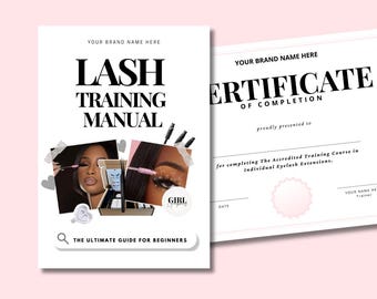 Editable Lash Training Course Manual Template | PLR Lash Course Guide | Canva Lash Extension Manual | Lash Business Digital Download