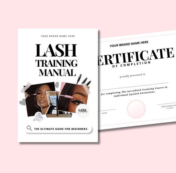 Editable Lash Training Course Manual Template | PLR Lash Course Guide | Canva Lash Extension Manual | Lash Business Digital Download