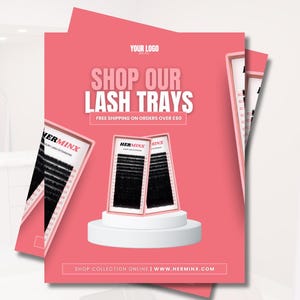Editable Lash Tray Promo Flyer Template | Lash Trays On Sale Flyer | Lash Business E-flyer | Selling Lash Trays | Lash Tech | DIY Insta Post