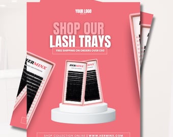 Editable Lash Tray Promo Flyer Template | Lash Trays On Sale Flyer | Lash Business E-flyer | Selling Lash Trays | Lash Tech | DIY Insta Post