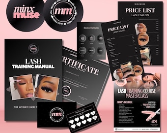 Lash Business Branding Starter Kit Bundle | Beauty Business Social Media Kit | Editable Logo Price List Templates | Lash Brand Canva Kit