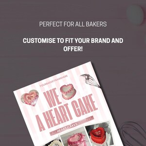 Editable bakery flyer template for Canva with customisable text and pastel design, perfect for promoting cake sales, cupcake events, bake shops, or dessert business marketing. Digital download only – no physical item included.