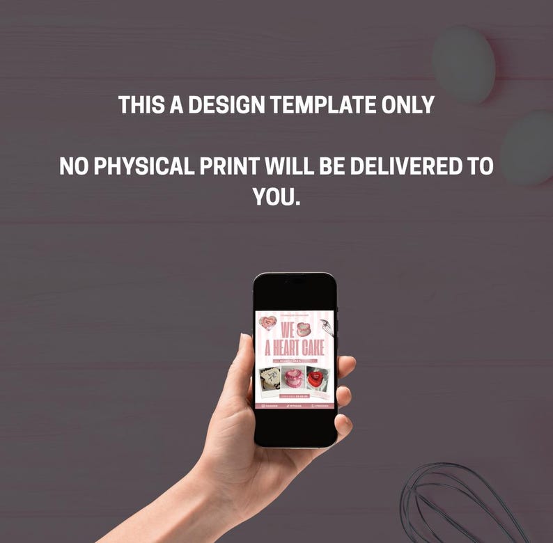 Editable bakery flyer template for Canva with customisable text and pastel design, perfect for promoting cake sales, cupcake events, bake shops, or dessert business marketing. Digital download only – no physical item included.