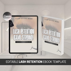 Lash Retention Ebook Template | Editable Canva Guide for Lash Tech | Eyelash Extension Aftercare & Adhesive Tips | Lash Business eBook