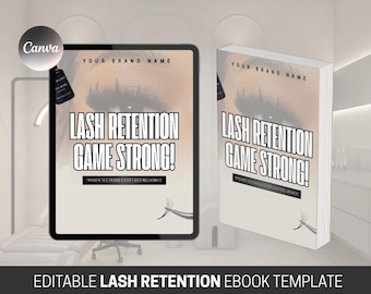 Lash Retention Ebook Template | Editable Canva Guide for Lash Tech | Eyelash Extension Aftercare & Adhesive Tips | Lash Business eBook