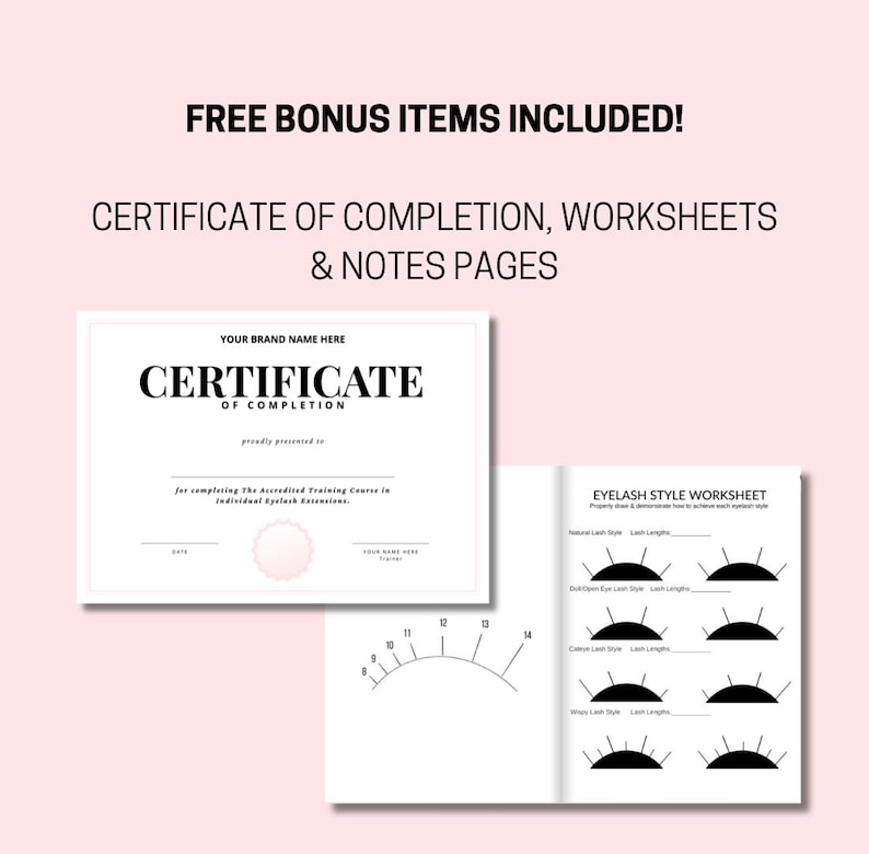 Editable lash training manual template for lash artists and beauty educators – fully customizable eyelash extension training guide for beginners and advanced students – perfect Canva template for lash technician courses, lash extension classes, esthetician training, and beauty business branding – includes sections for lash theory, client consultation, lash mapping, aftercare, and certification