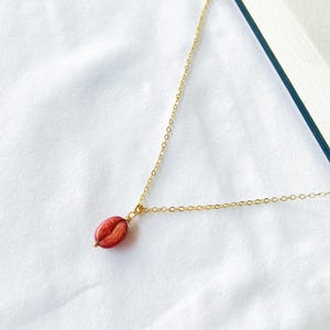 Coffee Bean Necklace, Coffee Bean Pendant Necklace, Dainty Chain Necklace with Coffee Bean Charm for Women, Coffee Lover Necklace