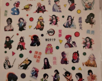 Cute anime nail stickers