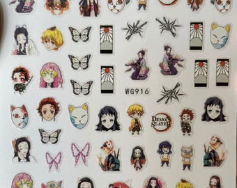 Anime nail stickers | Cute anime nail stickers