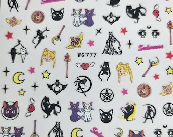 Cute anime nail stickers