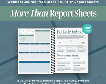 Nurse Wellness Journal & Report Sheets | Bedside Balance Journal: Critical Care (1-2 Patients) (Shift Planner, SBAR Brain Sheet, Nurse Gift)