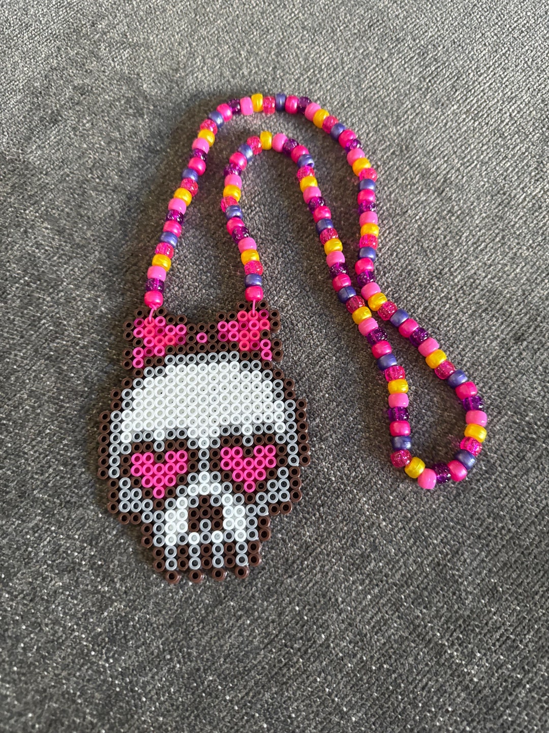 Bead Ring Rave Kandi Perler Bead Rave Music Festival Necklace Skull - Etsy