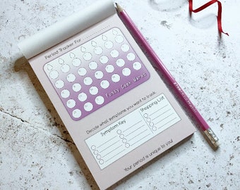 Period Tracker Notepad, Health Journal Time of the Month, Shark Week Period Planner with recycled paper