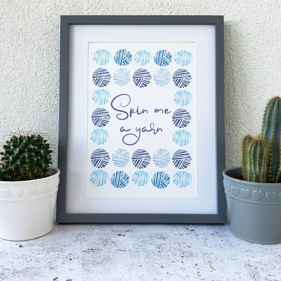 Yarn Ball Print, Wool skein Spinning print, Knitters gift Crochet lover gift, Craft room print, Matt archival paper Unframed
