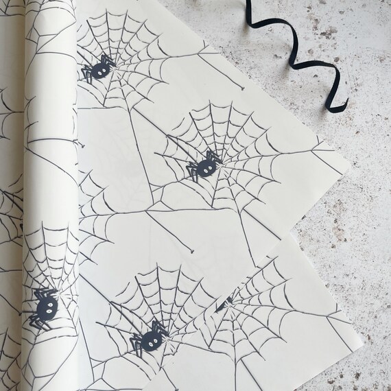 Spiderweb Halloween Gift Wrap, Creepy Crawlies, Premium Satin Paper (A3 Sheets)
