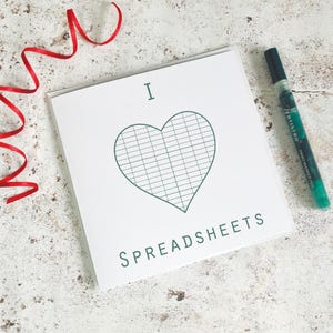 Excel-Spreadsheet Greetings Card: Neuheitskarte für einen Matheliebhaber oder Buchhalter - Recyclingkarte, umweltfreundliches Geschenk