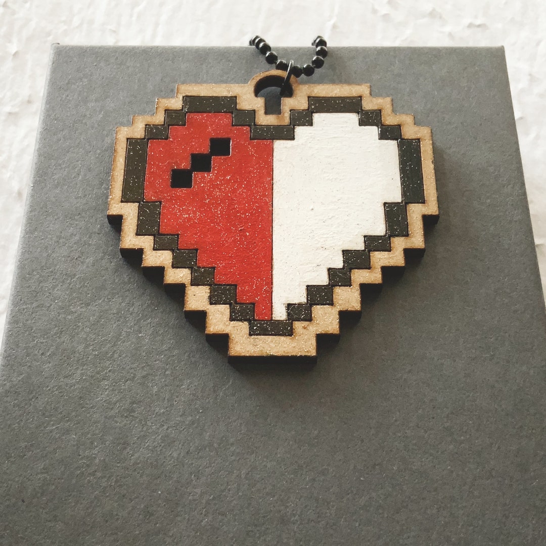 Pixel Heart Pendant Half Life 8 Bit Heart Programmer Gift - Etsy