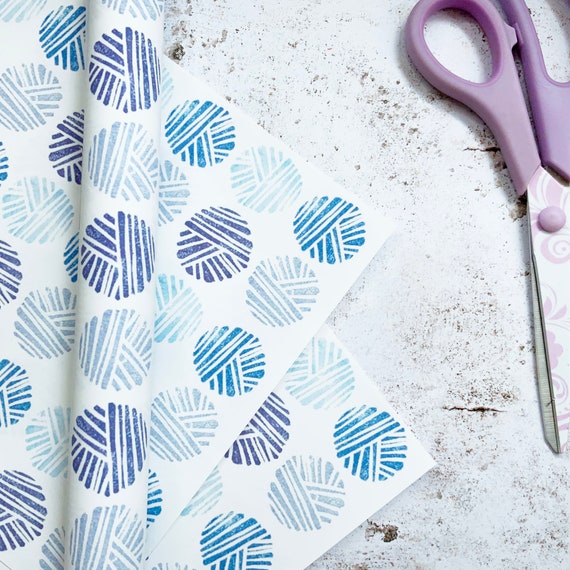 Knitting Gift Wrap Yarn Wrapping Paper, 7th anniversary gift, Wrapping sheets for a wool lover or yarn lover