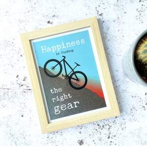 Bike Print, Mountain biking Bike lover gift, Digital Bike Illustration, Bike Wall Art Unframed