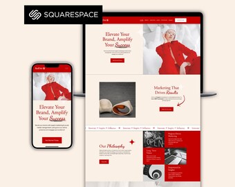 Social Media Manager Squarespace Template | Marketing Agency Template | Modern Minimal website | Course, portfolio, Shop Template