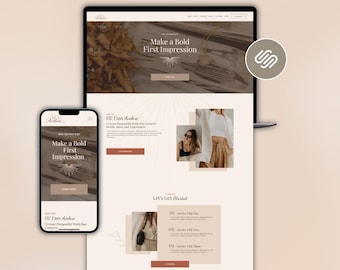 Squarespace Coach Therapist Template | Wellness Coaching Business Template | Elegant Minimal website | Course, Podcast, Portfolio, Shop