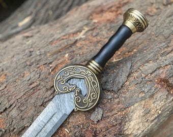 HERUGRIM THEODEN SWORD Damascus steel, King of Rohan sword, Legendary replica sword, Master sword with leather sheath, Damascus sword, Sword